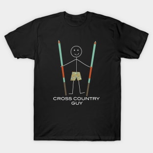 Funny Mens Cross Country Ski Guy T-Shirt